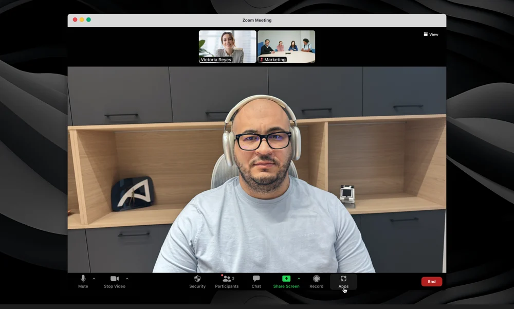 Miro on a video call, going through an audit checklist