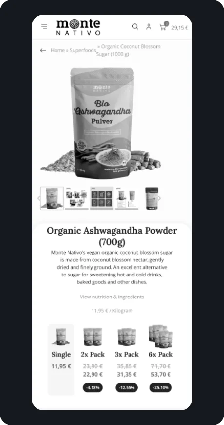 Monte Nativo · superfoods & supplements, before
